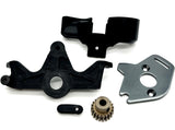 Raptor R Ultimate MOTOR MOUNT cover, gray plate & pinion gear 20t 101177-4