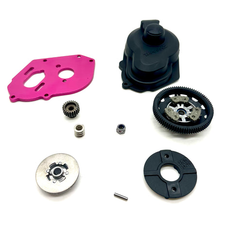 Slash Modified - SPUR & SLIPPER CLUTCH 86t, Motor Mount (Pink) Traxxas 104354-74