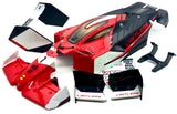 Arrma LIMITLESS 120 8s - BODY Shell, wing set mount (RED/BLACK ARA7816