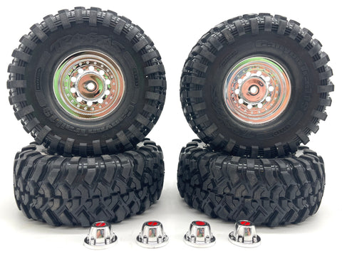TRX-4 FORD F-150 - TIRES & Wheel Set Canyon Trail 1.9 chrome deep dish traxxas 92144-4