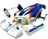 Arrma LIMITLESS 120 8s - BODY Shell, wing set mount (WHITE/BLUE ARA7816