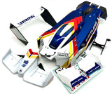 Arrma LIMITLESS 120 8s - BODY Shell, wing set mount (WHITE/BLUE ARA7816