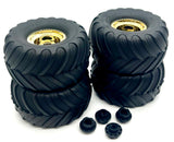 BIGFOOT 4x4 Brushless WHEELS & TIRES 50th Anniversary preglued tra3663-Gold 67134-4