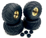 BIGFOOT 4x4 Brushless WHEELS & TIRES 50th Anniversary preglued tra3663-Gold 67134-4