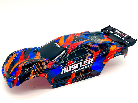 Rustler 2WD VX3 - BODY Shell (Orange clipless traxxas brushless cover 37454-4