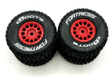 Arrma MOJAVE GROM mega 4x4 - Wheels & Tires (RED set of 4) fortress dboots ARA2104