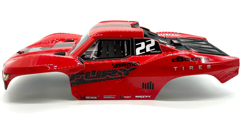 Arrma FURY 2wd - Body Shell (RED/Black painted clipless Mega ARA3221