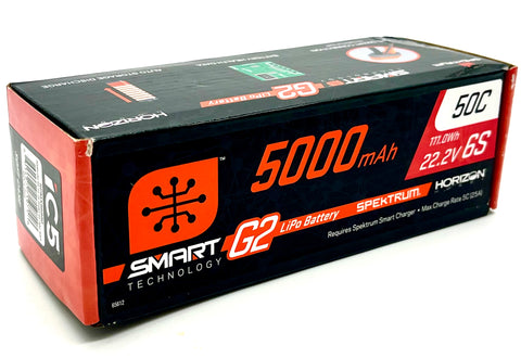 Spektrum 22.2v 5000mAh 6s 50C Smart G2 LiPo Battery IC5 SPMX56S50
