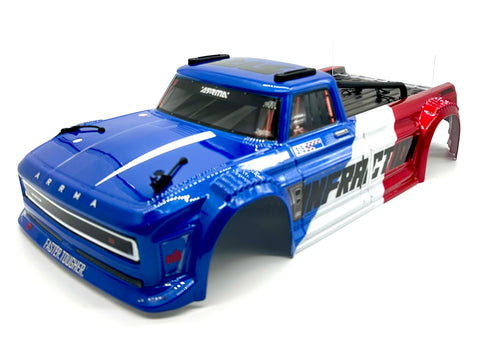 Arrma INFRACTION 4x4 223s BLX - Body Shell (Blue/Red painted decaled trimmed ARA4315V4