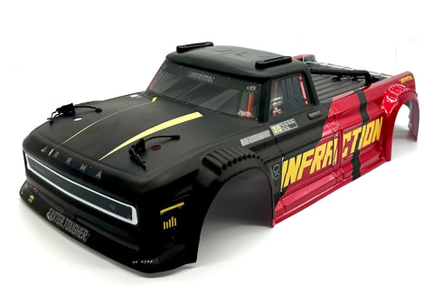 Arrma INFRACTION 4x4 223s BLX - Body Shell (Black/Red painted decaled trimmed ARA4315V4