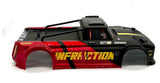 Arrma INFRACTION 4x4 223s BLX - Body Shell (Black/Red painted decaled trimmed ARA4315V4