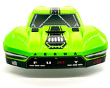 Arrma FURY 2wd - Body Shell (GREEN/Black painted clipless Mega ARA3221