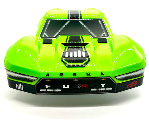 Arrma FURY 2wd - Body Shell (GREEN/Black painted clipless Mega ARA3221