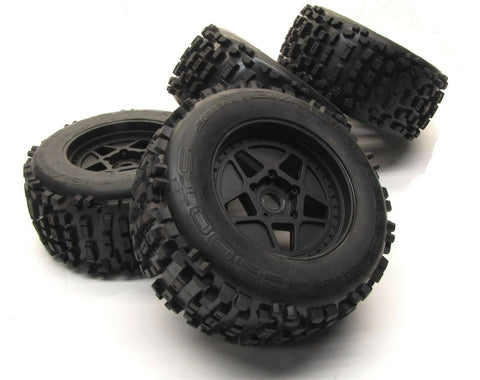 Arrma NOTORIOUS 6s V6 BLX - TIRES & Wheels (tyres rims DBoots Back-Flip MT ARA8611V6