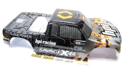 Savage X 4.6 BODY Shell BLACK/SILVER (Cover GT-3 109883 Painted) HPI 109083