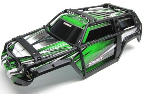 Summit UPDATED BODY (GREEN & BLACK ExoCage Cover Shell, Traxxas #5607 1/10