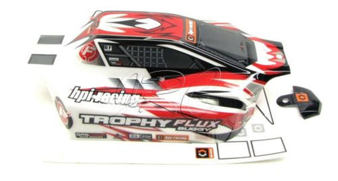 TROPHY Buggy BODY shell cover, Red White Black & decals 101806 (HPI flux 107016