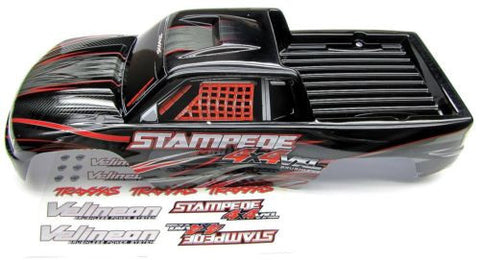 fits Stampede 4x4 VXL BODY Shell (BLACK & RED) 67086-4
