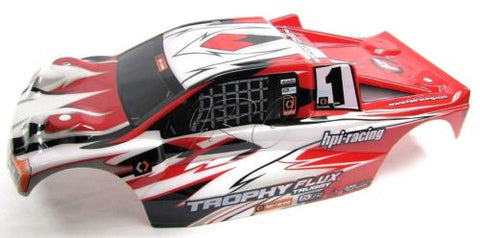 TROPHY Truggy BODY shell cover, Red White Black & decals 101808  (HPI flux 107018