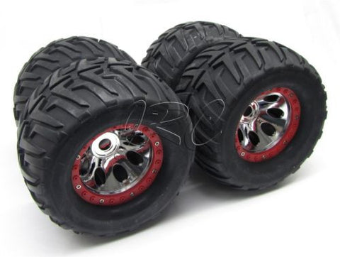 Nitro Mad Force Kruiser WHEELS & TIRES kyosho 17mm (set 4 NEW Red 2.0 KYO31229B