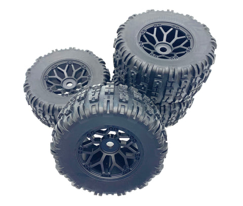 Team Corally JAMBO - TIRES & Wheels (Off-Road tyres black rims 6s XP C-00166