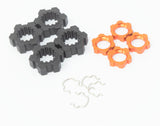 fits XRT Wheel Hubs, (Orange) 17mm x-maxx serrated Nuts & Hex Clips 78086-4