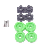 1/10 Wide-MAXX Wheel Hubs, (GREEN washer) 17mm Splined, hex pins 89086-4