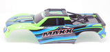 1/10 MAXX BODY cover Shell (GREEN Painted ProGraphics, clipless Traxxas 89076-4