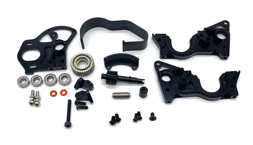 HB Racing D2 - Gearbox Set, motor mount, gears (G-2, G-3) evo 204240 ...