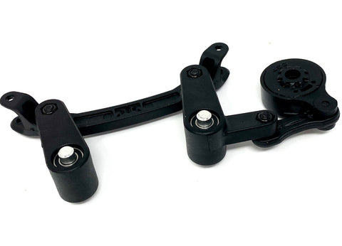 Aluminum Steering Servo Saver Bellcrank Arm Compatible With Arrma 1/5 Kraton 8S BLX & Outcast 8S BLX - Adjustable Spring, Black/Red