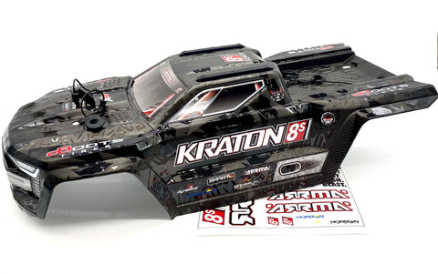 KRATON 8S EXB - Body Shell (Black polycarbonate cover & Body Pins Arrma ARA5208