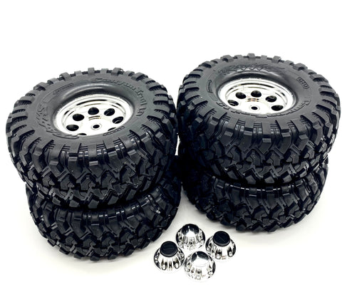TRX-4 Chevy BLAZER - TIRES & Wheels (8183X S1 Black caps 1.9" chrome 82076-4