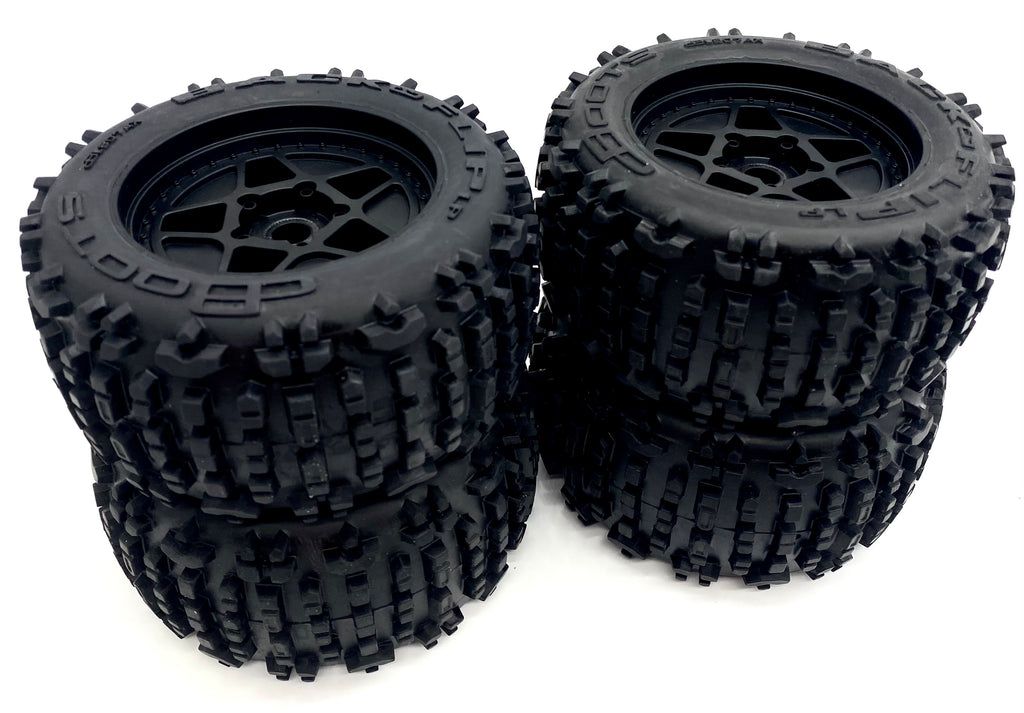 Arrma dBoots Sidewinder 2 6s Wheel and Tyre Set - Black Z-AR550003