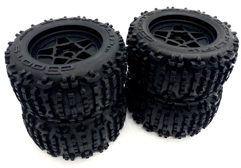Arrma OUTCAST 4s 4x4 - TIRES & Wheels (tyres dBoots Backflip LP Front/Rear ARA4410V2