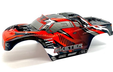 Team Corally SKETER - Body Shell (Red/Black polycarbonate cover & Body Pins C-00191