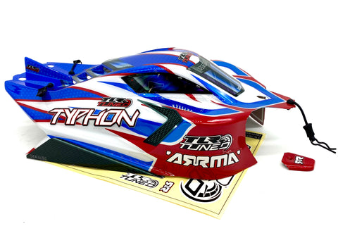 Arrma Typhon TLR - BODY Shell (Red/Blue) polycarbonate cover & Body Pins ARA8406