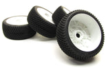 HoBao 1/8 Hyper SS - TIRES (Set of 4 Glued White Wheels Rims Tyres 90029) HB-SS-C28