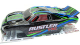 RUSTLER VXL Painted GREEN BODY shell (cover ProGraphix trimmed rtr Traxxas 3707