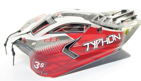 Arrma TYPHON 4x4 3s BLX - Body Shell (painted decaled trimmed Red mega ARA4306V3