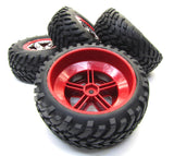 Nitro Slash TIRES & Wheels, with RED beadlock front 5869 rear 5867 44056-3
