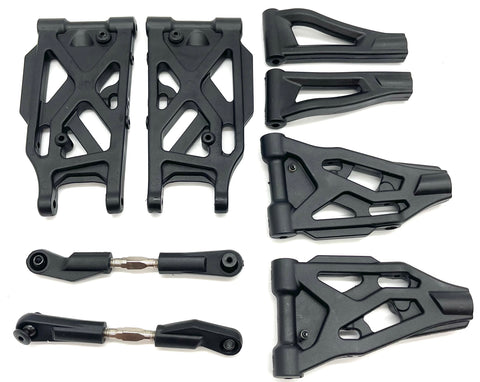 MRC Aluminum Front & Rear Suspension Arm Mounts – For Arrma 1/8 Typhon 6S BXL, Silver