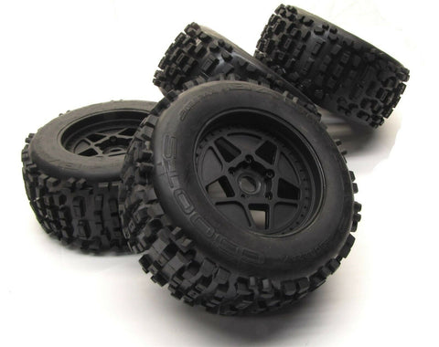 Arrma Outcast 6s EXB - TIRES & Wheels (tyres DBoots BACK-FLIP MT ARA8710